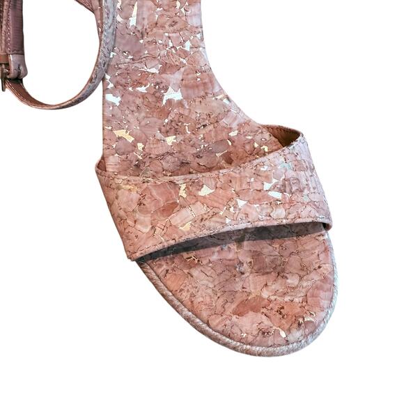 Tory Burch Marion Metallic Tan Cork Espadrille Wedges Size 8M Made in Brazil - Picture 8 of 9